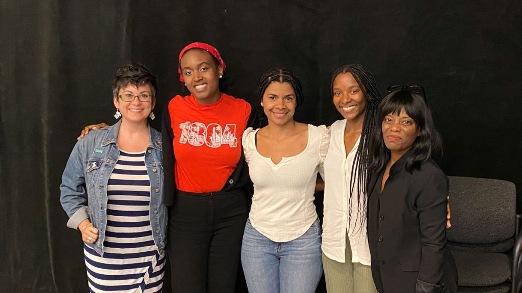 Kira Vine, Phanésia Pharel, Andrea Patterson, Levonia Charles, and Delicia Turner Sonnenberg